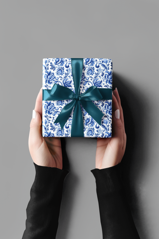 Gift Wrap - Delft Flower
