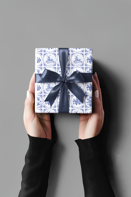 Gift Wrap - Delft Pattern